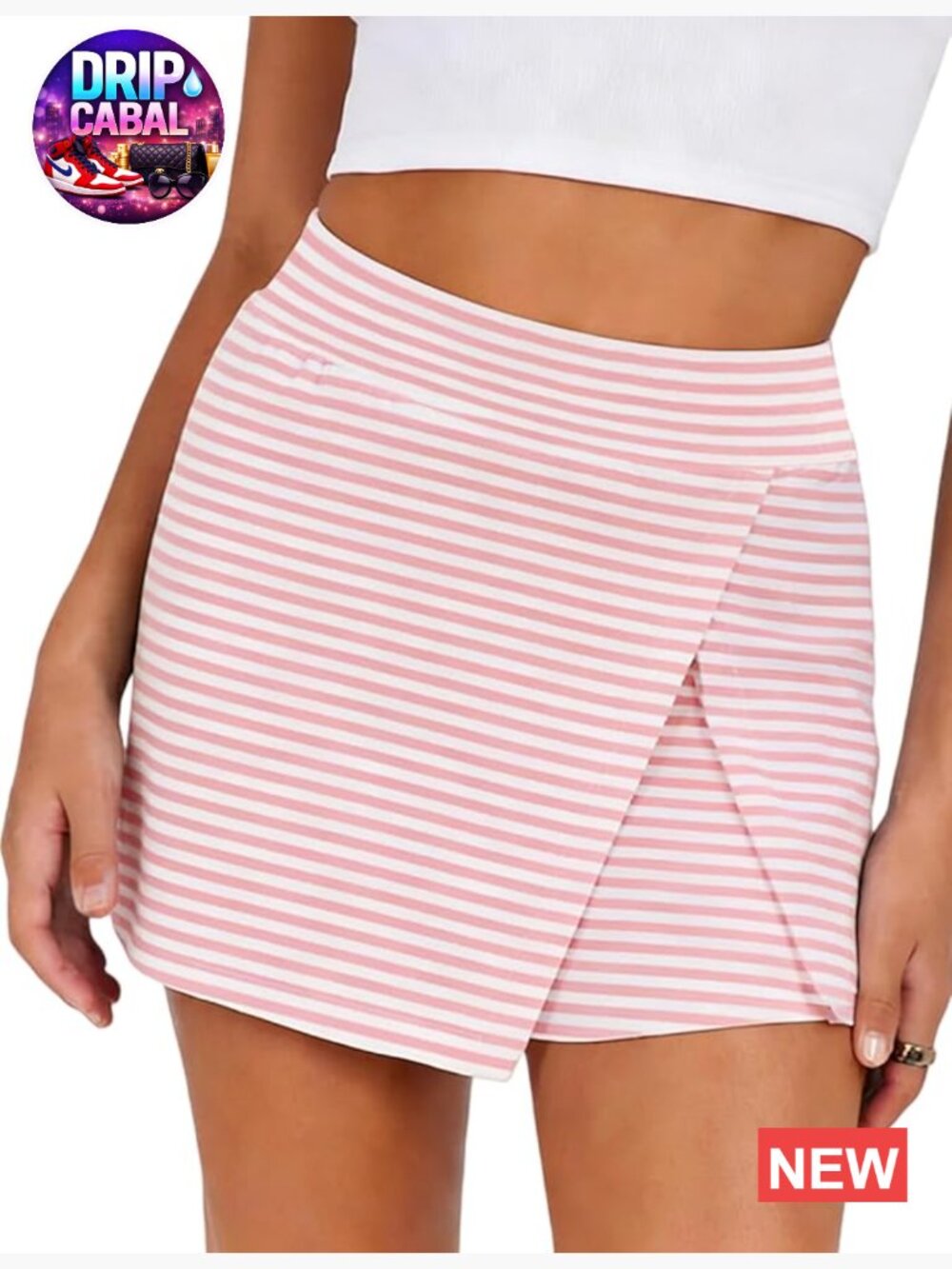 High Waist Mini Skort with Inner Shorts Casual Split Hem Bodycon Athletic Skirt
